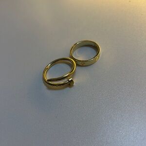 Gold Tone Pair of Rings